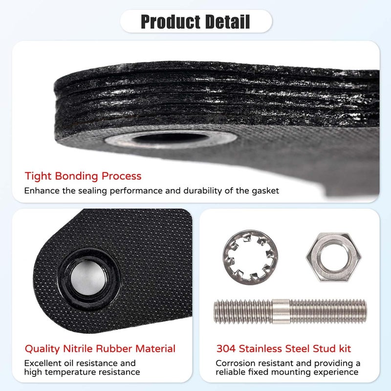 Atesilor 9266 Divided Square Bore Carburetor Heat Insulator Gasket Spacer with Mounting Stud Kit Fit for Edelbrock Performer Holley Thunder Carburetors & Divided Plenum Manifolds, Replace 2732 - Image 4